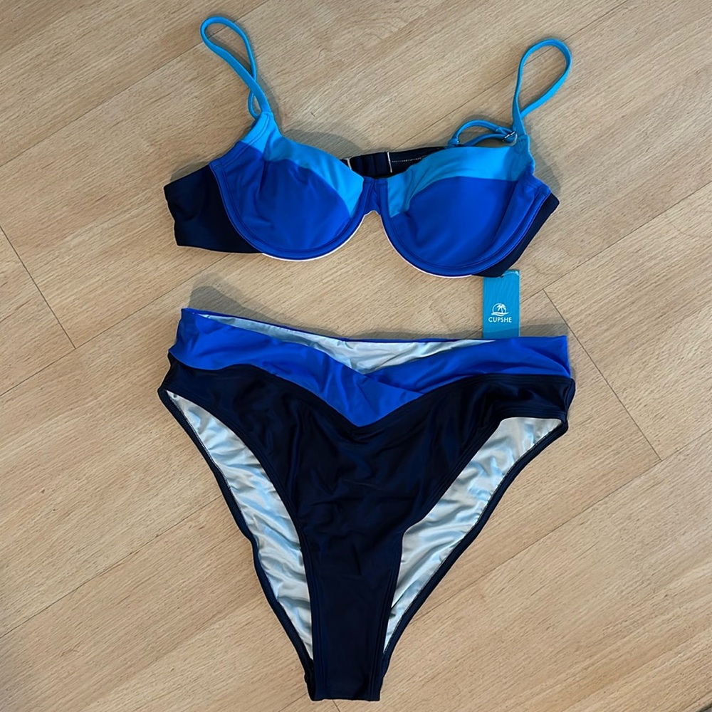 Bikini, brand new with tags, never worn. High waisted